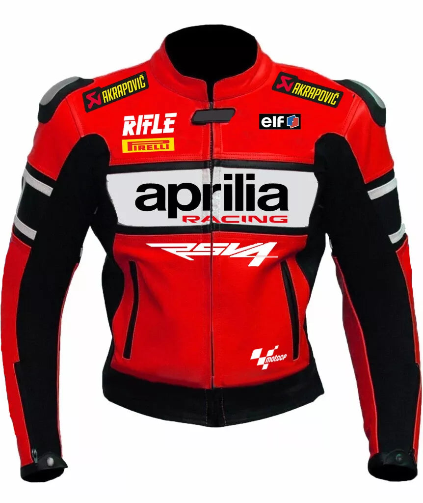 Men's Aprilia Motorcycle Racing Leather Jacket