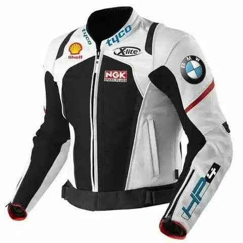 Men's  BMW Tyco Motorcycle Black Leather Racing Jacket