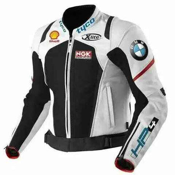 Men's  BMW Tyco Motorcycle Black Leather Racing Jacket