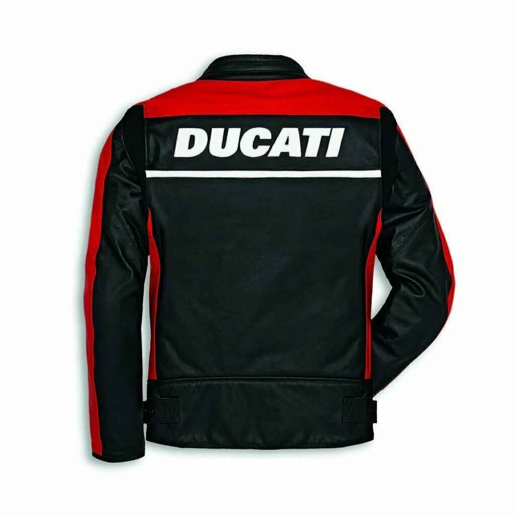 Men's Ducati Corse Motorcycle Leather Biker Jacket