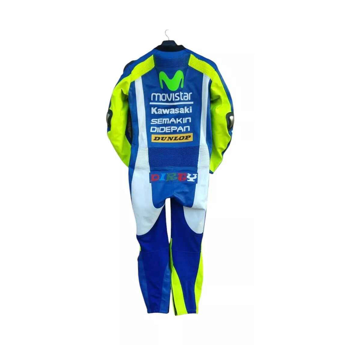 Men's Kawasaki Movistar Monster Energy Motorbike Racing Leather Suit