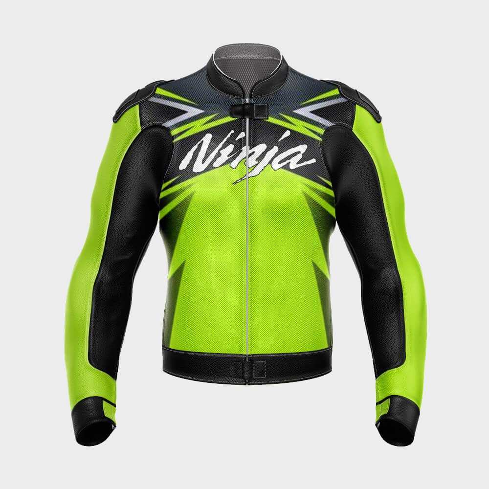 Men's Kawasaki Ninja Motorbike Racing Leather Jacket 2021