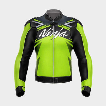 Men's Kawasaki Ninja Motorbike Racing Leather Jacket 2021