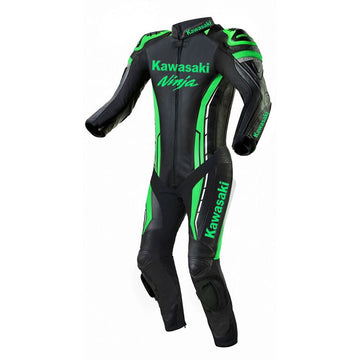 Men's Kawasaki Ninja Motorbike Racing Leather Suit