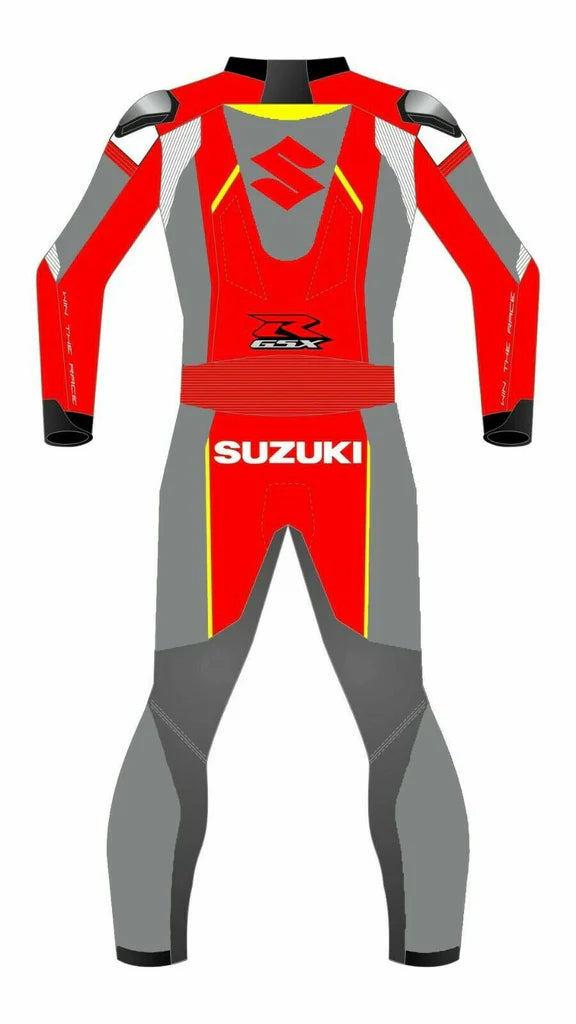 Men's SUZUKI GSXR Red Motorbike Leather racing Suit Motorcycle riding Suit