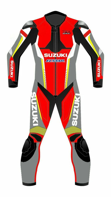 Men's SUZUKI GSXR Red Motorbike Leather racing Suit Motorcycle riding Suit