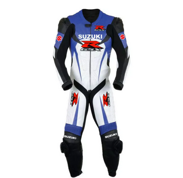 Men's SUZUKI GXSR 1 PIECE MOTORBIKE RACING LEATHER SUIT