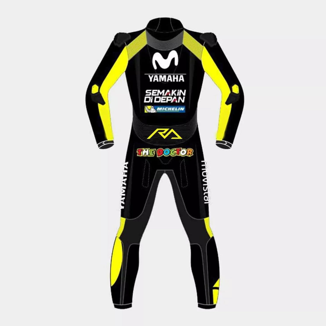 Men's Valentino Rossi Movistar Yamaha 1 Piece Genuine Cowhide Leather Suit