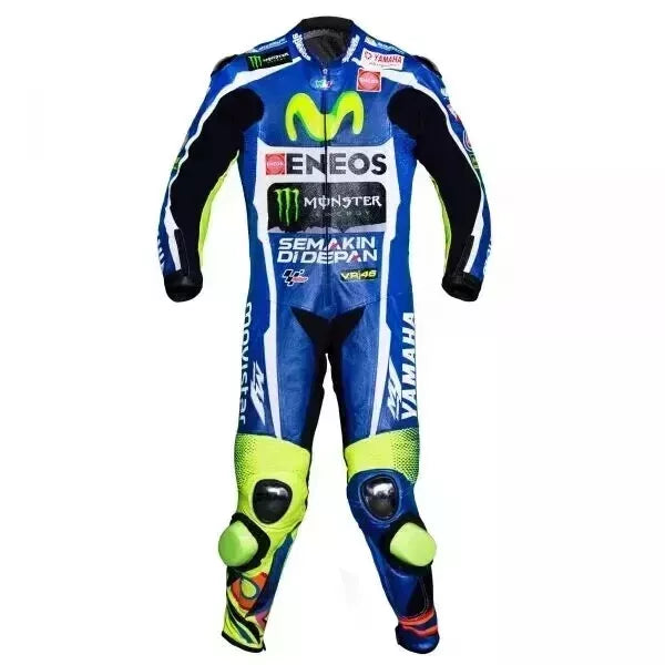 Men's Yamaha Valentino Rossi Motorcycle Racing Leather Suit