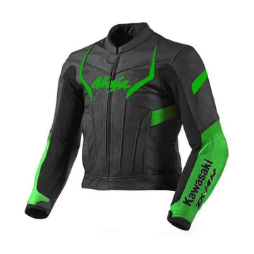 Men's Kawasaki Motorbike Leather Riding Jacket