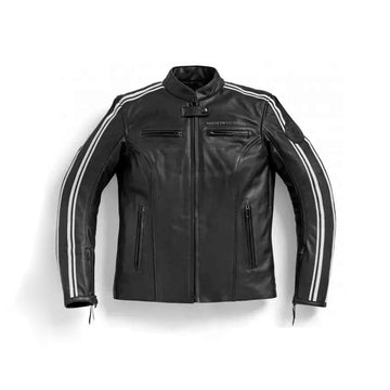 Women's BMW Twin Stripes Motorcycle Leather Jacket