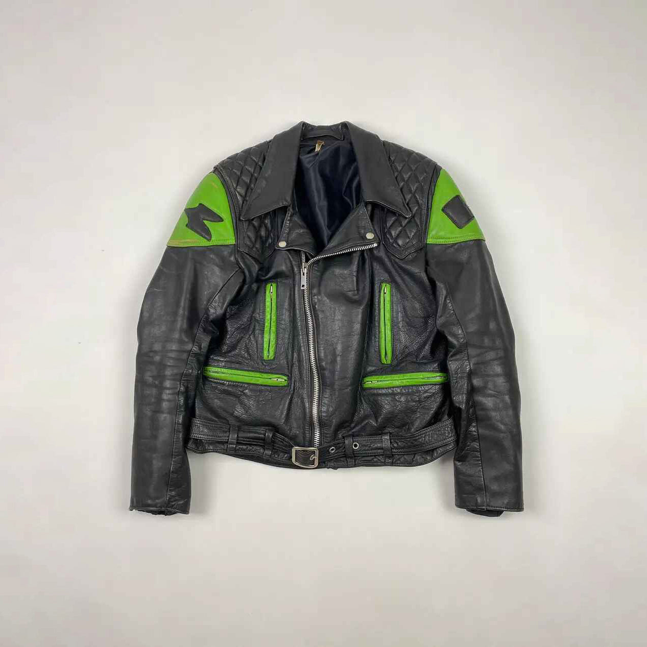 Women's Black Kawasaki Motorbike Leather Biker Jacket
