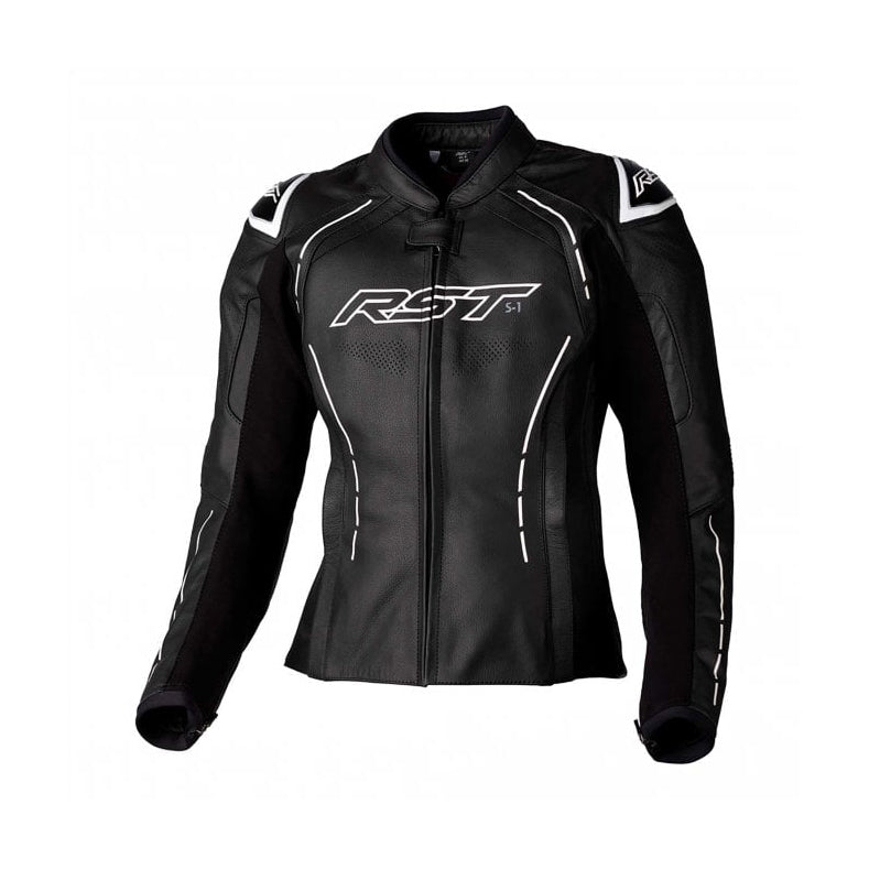 Women's Leather Jacket - S-1 CE (Black/White)
