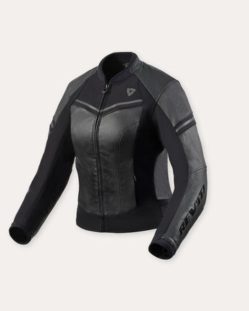 Women's Median Motorcycle Jacket - BLACK/GREY