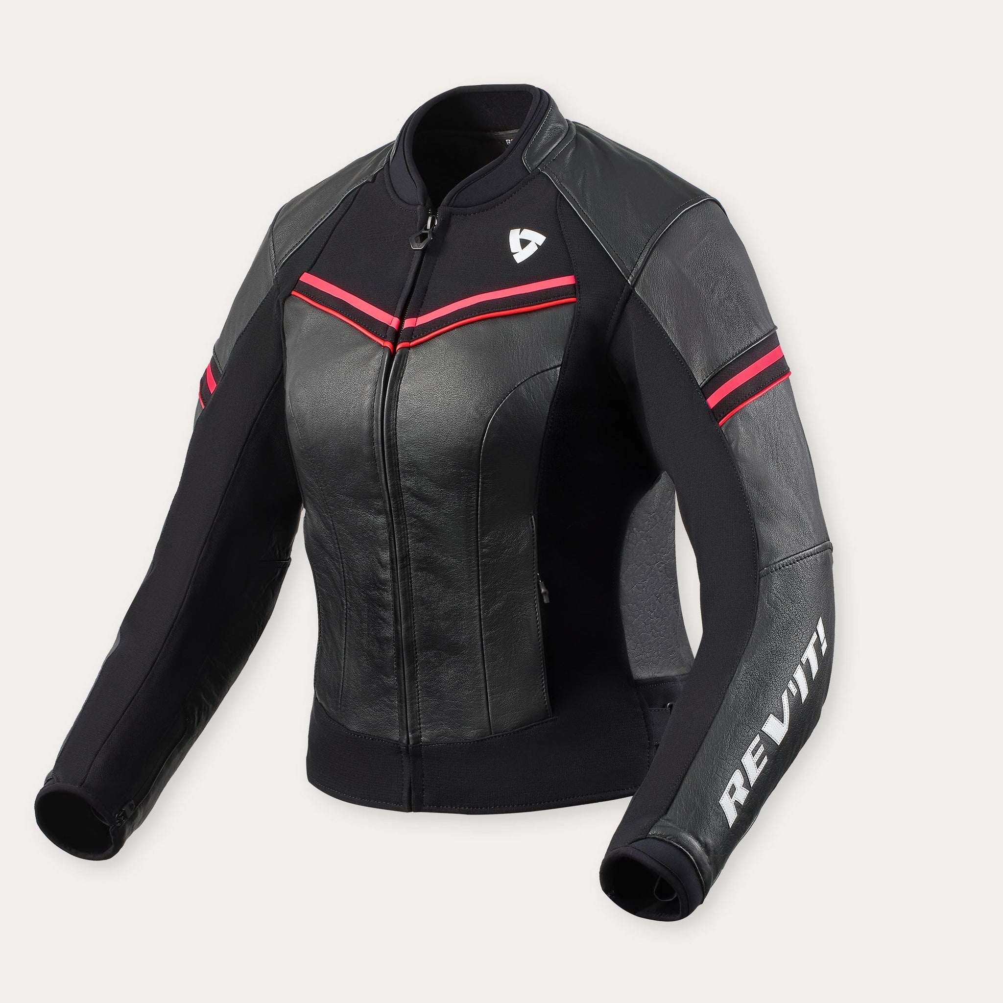 Women's Median Motorcycle Jacket - BLACK/RED