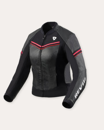Women's Median Motorcycle Jacket - BLACK/RED